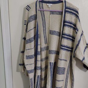 J.Jill multi design sweater. Size M, blue/cream